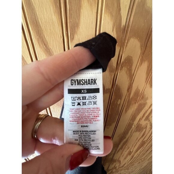 Gymshark Long Sleeve T Shirt Mens XS Performance Workout Solid Black NWOT - Picture 8 of 8